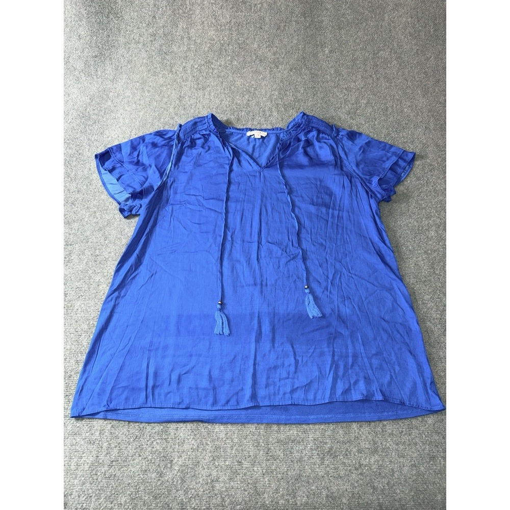 Indigo Rose Blue Blouse ‎ Women's Size 1X